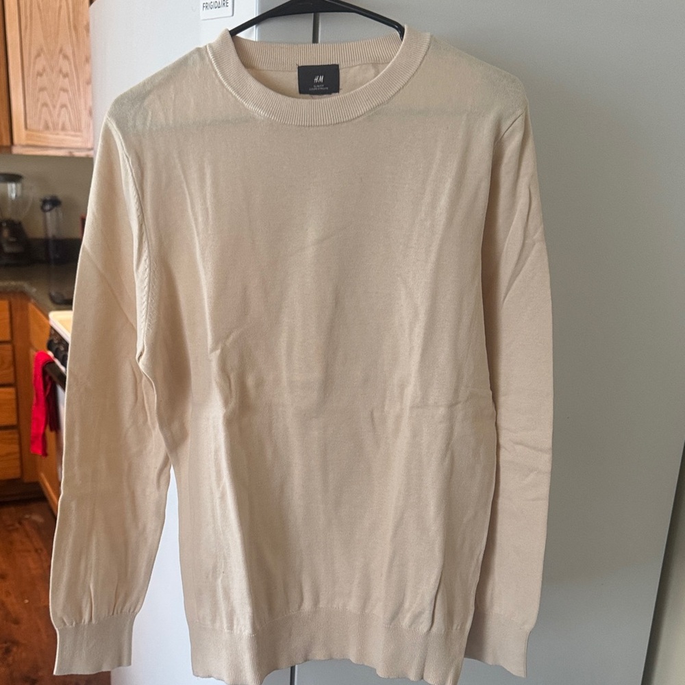 H&M Men's Beige Crewneck Sweater